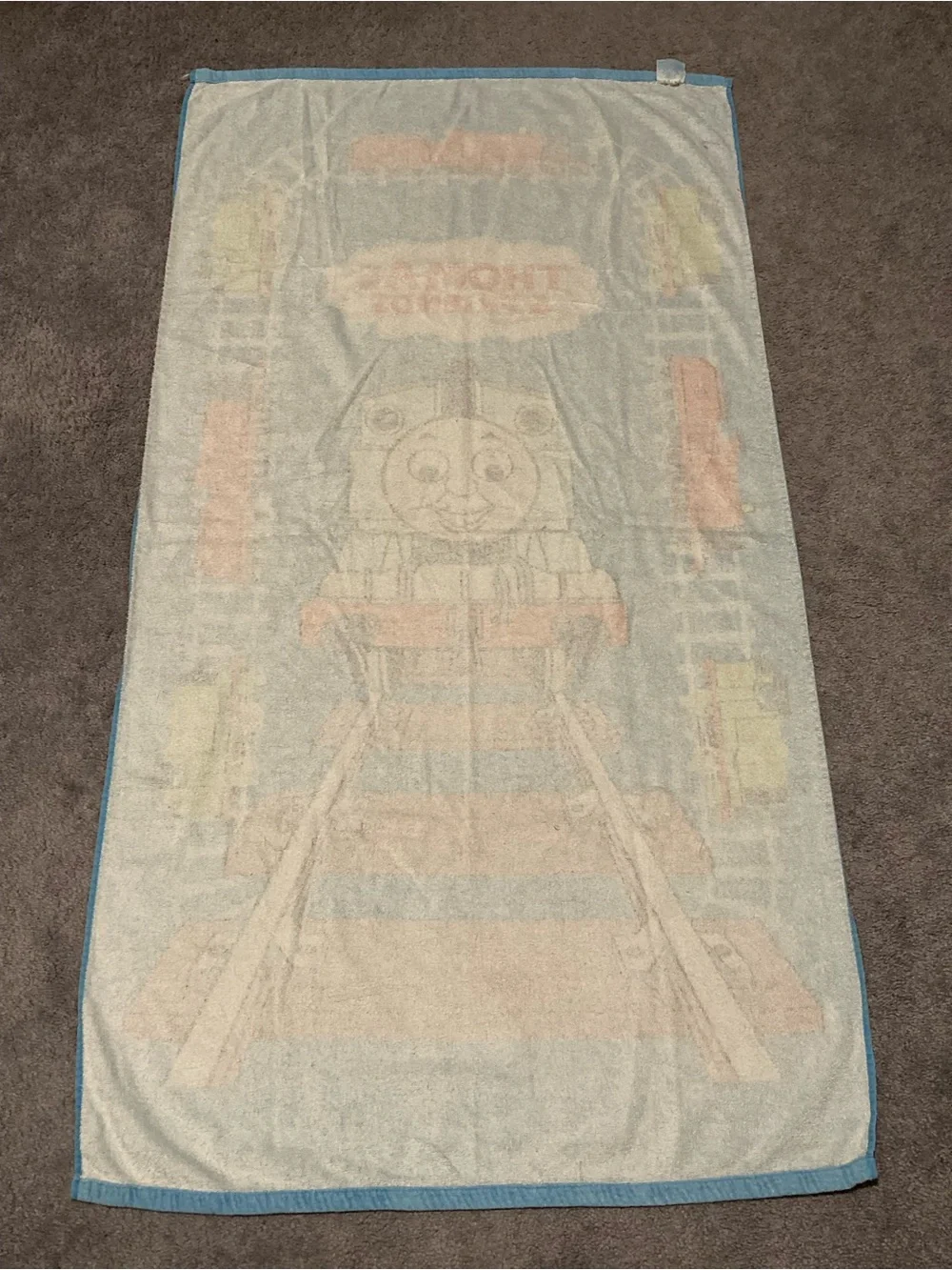 Y2K Thomas the Train & Friends Beach Towel 29” X 54” 100% Cotton Vintage Toddler
